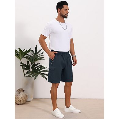 Men's Cargo Shorts Cotton Zipper Pockets Hiking Camping Short Pants