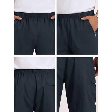 Men's Cargo Shorts Cotton Zipper Pockets Hiking Camping Short Pants