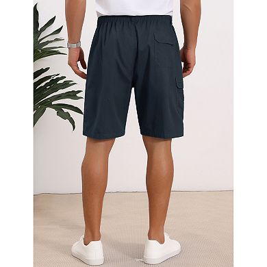 Men's Cargo Shorts Cotton Zipper Pockets Hiking Camping Short Pants