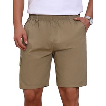 Men's Cargo Shorts Cotton Zipper Pockets Hiking Camping Short Pants