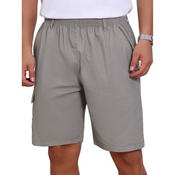 Men's Cargo Shorts Cotton Zipper Pockets Hiking Camping Short Pants