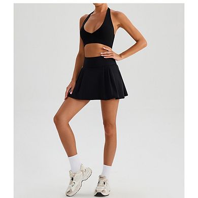 Women's Tennis Skirt Golf Skorts Athletic High Waisted With Pockets Lnner Shorts