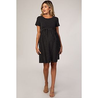 Maternity Striped Babydoll Dress