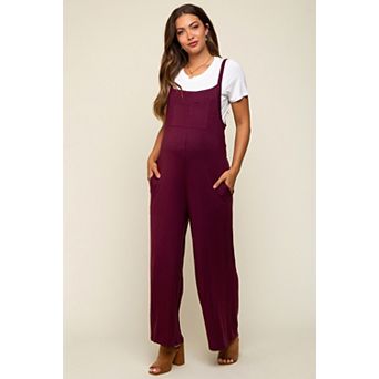 Maternity Sleeveless Pocketed Wide Leg Jumpsuit
