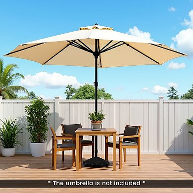 Water and Sand Filled Outdoor Umbrella Stand with Shell Texture and 3 Coupler Sizes