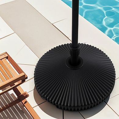 Water and Sand Filled Outdoor Umbrella Stand with Shell Texture and 3 Coupler Sizes