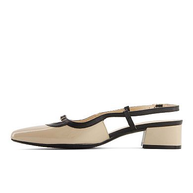 Andrea Women's Slingback Pointed Toe Low Heel Pumps 64601