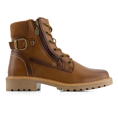 Andrea Women's Side Zipper Lace up Boots 90576