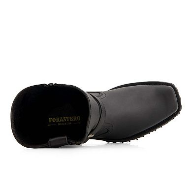 Forastero Men's Leather Biker Boots with zipper closure 90998
