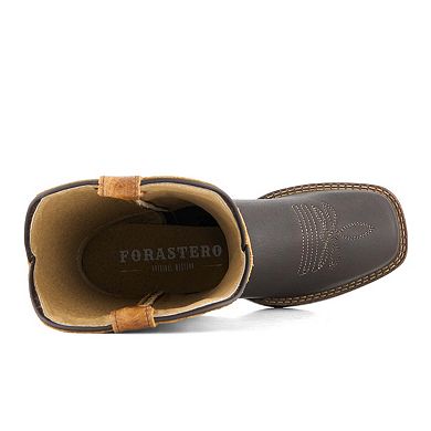 Forastero Women's Real Leather Square Toe Cowgirl Boots 90989