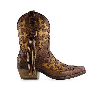 Forastero Women's Real Leather Pointed Toe Cowgirl Boots 90991