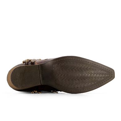 Forastero Women's Real Leather Pointed Toe Cowgirl Boots 90991