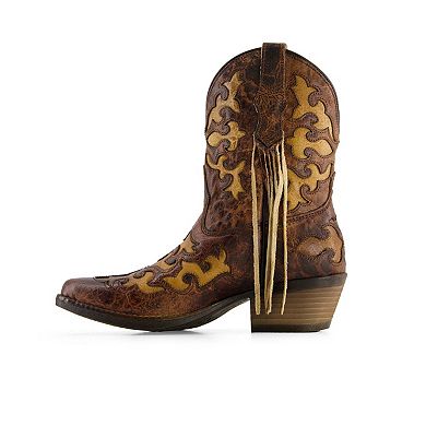 Forastero Women's Real Leather Pointed Toe Cowgirl Boots 90991