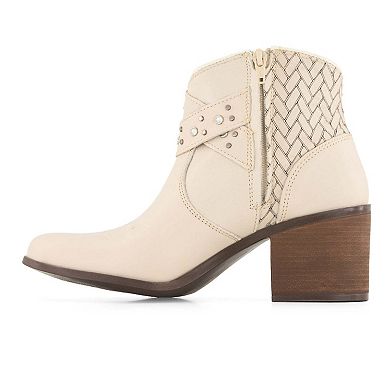 Forastero Women's Real Leather Side Zipper Booties 90995