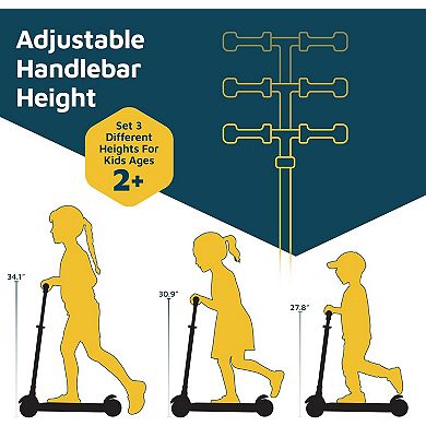 Lifemaster Mini 3-Wheel Kids Scooter with LED Wheels, Adjustable Handlebar, Anti-Slip Deck, Ages 2+