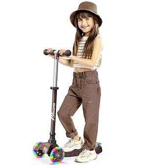 Lifemaster Mini 3-Wheel Kids Scooter with LED Wheels, Adjustable Handlebar, Anti-Slip Deck, Ages 2+