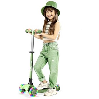 Lifemaster Mini 3-Wheel Kids Scooter with LED Wheels, Adjustable Handlebar, Anti-Slip Deck, Ages 2+