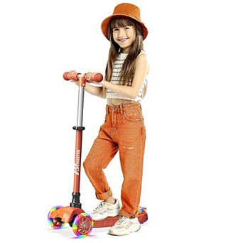 Lifemaster Mini 3-Wheel Kids Scooter with LED Wheels, Adjustable Handlebar, Anti-Slip Deck, Ages 2+
