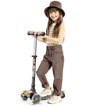 Lifemaster Mini 3-Wheel Kids Scooter with LED Wheels, Adjustable Handlebar, Anti-Slip Deck, Ages 2+