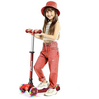 Lifemaster Mini 3-Wheel Kids Scooter with LED Wheels, Adjustable Handlebar, Anti-Slip Deck, Ages 2+