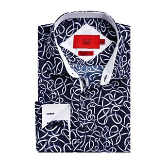 Elie Balleh Boys Slim Fit Elie Balleh Boys' Swirl Print Button-Down Shirt