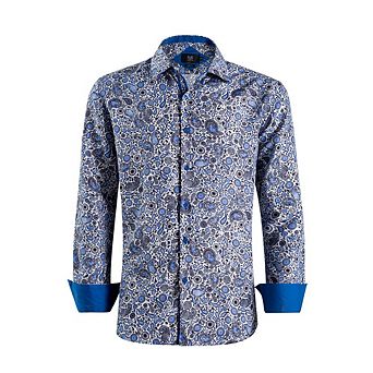 Elie Balleh Slim Fit Mens Modern Paisley Print Button-Down Shirt