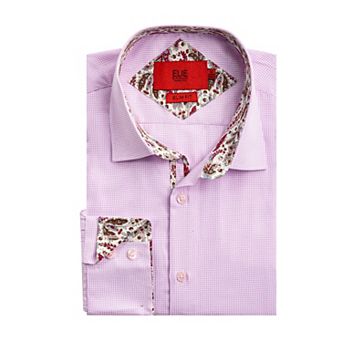 Elie Balleh Boys Slim Fit Houndstooth Button-Down Shirt