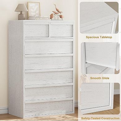 Modern 7-Drawer Dresser, Wooden Chest with Ample Storage for Bedroom, Living Room & Nursery