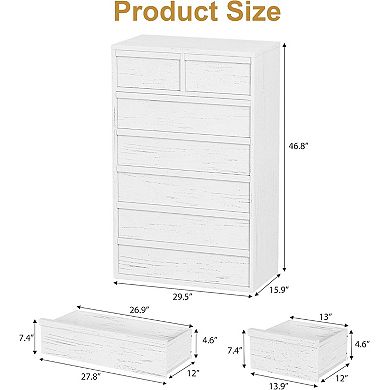 Modern 7-Drawer Dresser, Wooden Chest with Ample Storage for Bedroom, Living Room & Nursery