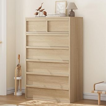 Modern 7-Drawer Dresser, Wooden Chest with Ample Storage for Bedroom, Living Room & Nursery