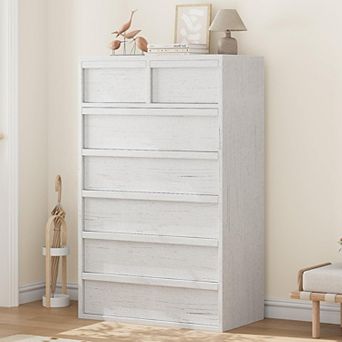 Modern 7-Drawer Dresser, Wooden Chest with Ample Storage for Bedroom, Living Room & Nursery
