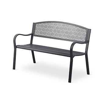 OUTDOOR STEEL METAL ENTRYWAY BENCH