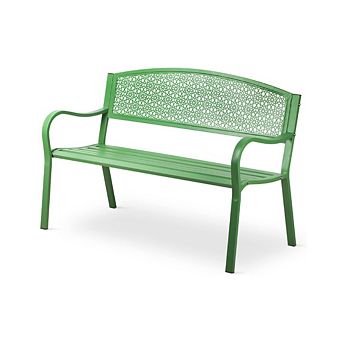 OUTDOOR STEEL METAL ENTRYWAY BENCH