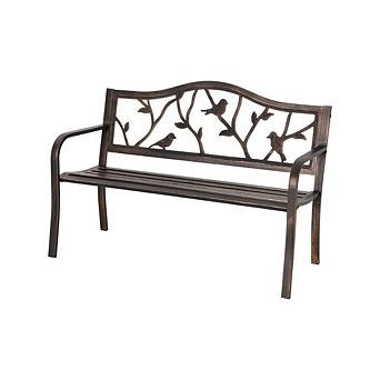 WROUGHT IRON BENCH WITH ARMREST