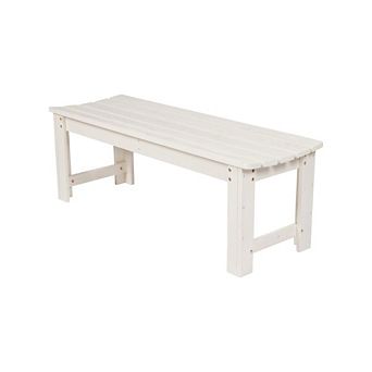 CONTOURED WOOD BACKLESS GARDEN BENCH