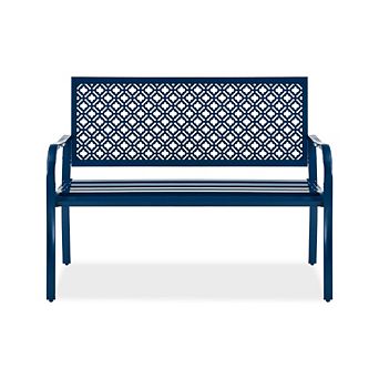 METAL STEEL BENCH WITH GEOMETRIC BACKREST