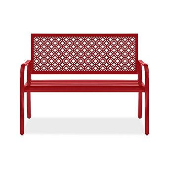 METAL STEEL BENCH WITH GEOMETRIC BACKREST