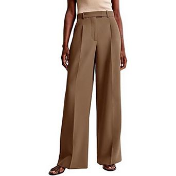 Women's Wide Leg Suit Pants Business Work Trousers