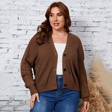 Women Plus Size Lightweight Cardigan Sweaters Long Sleeve Outerwear