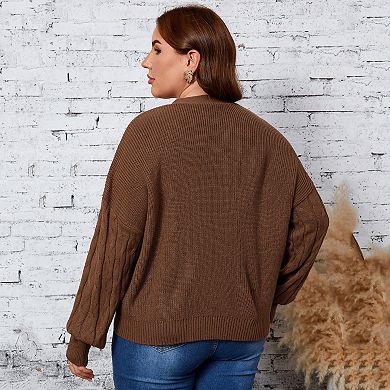 Women Plus Size Lightweight Cardigan Sweaters Long Sleeve Outerwear