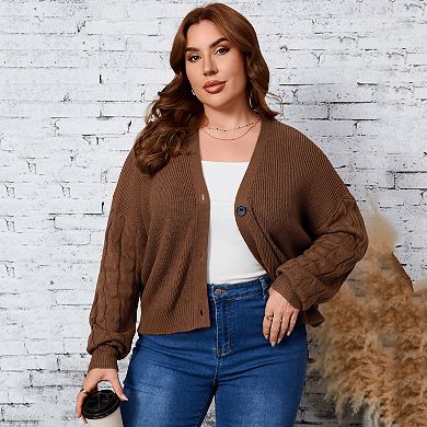 Women Plus Size Lightweight Cardigan Sweaters Long Sleeve Outerwear
