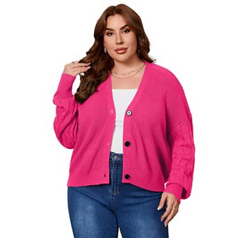 Women Plus Size Lightweight Cardigan Sweaters Long Sleeve Outerwear
