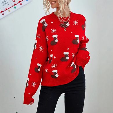 Women Cute Christmas Sweaters Knit Pullover Top