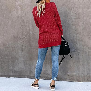 Women's Casual Cardigan Sweater Long Outfits with Pockets