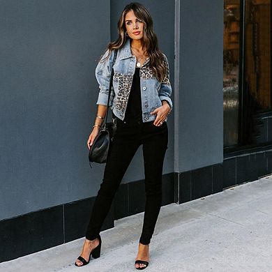 Women Button Down Cropped Distressed Denim Jackets