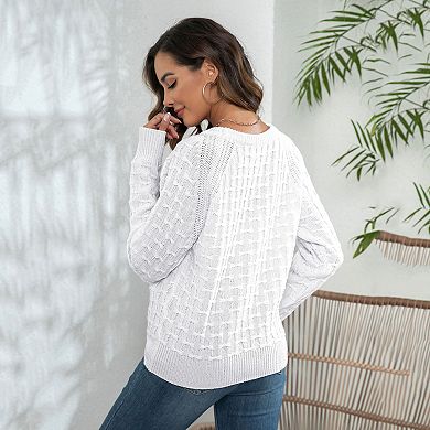 Women Pullover Sweater Casual Long Sleeve Knit Top