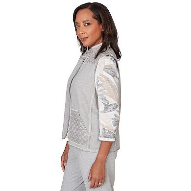 Petite Alfred Dunner Quilted Snap Front Vest