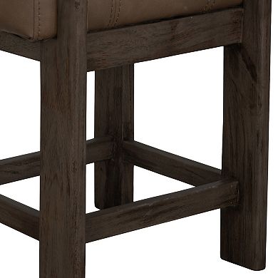Eray Counter Height Stool, Faux Leather Melina Wood