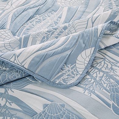 Doz 3pc Coverlet Set, Coastal Matelasse
