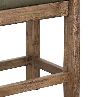 Eray Counter Stool, Almond Barrel, Faux Leather